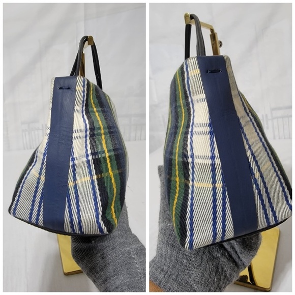 Authentic BURBERRY Tartan Fabric and Leather Clutch/Pouch Green - Picture 8 of 13